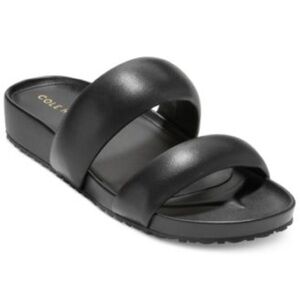 Cole Haan Women's Black Leather Sandals puff Mojave sz 7.5M